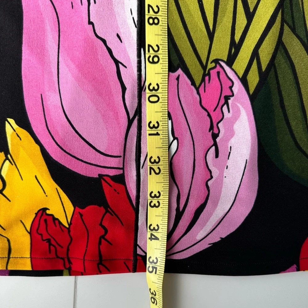 EVA VARRO Slim Waist, Sleeveless Dress Silhouette, Tulip print, EUC, Sz.S - Picture 9 of 10